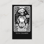 タロットベーカー白黒パティシシェフデザート 名刺 (正面)