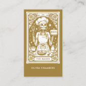 タロットベーカー金ゴールドパティシシェフデザート 名刺 (正面)
