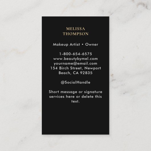 タロットマウンテンズ神モダン女神ブエレガントラック金ゴールド 名刺 (裏面)