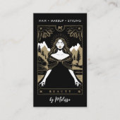 タロットマウンテンズ神モダン女神ブエレガントラック金ゴールド 名刺 (正面)