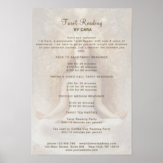 タロットミスティックウーマンアイムーン金ゴールド価格表 ポスター (正面)