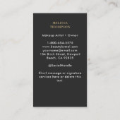 タロットムーンウォーターモダン女神エレガントブラック金ゴールド 名刺 (裏面)