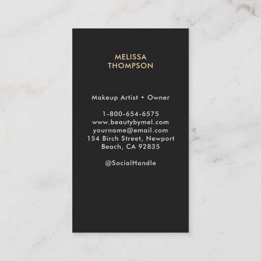 タロットムーン女神バラスモダンクエレガント金ゴールド 名刺 (裏面)