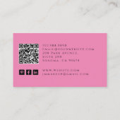 タロットメイクアップアーティストスケルトンホットピンク 名刺 (裏面)