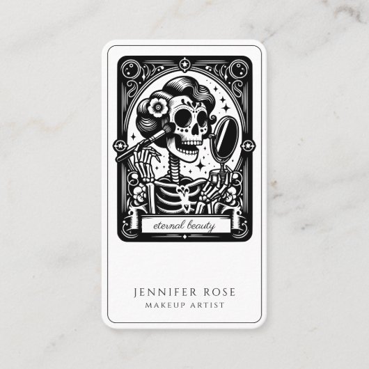 タロットメイクアップアーティストスケルトン名刺 名刺 (正面)