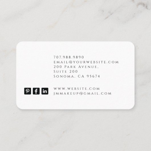 タロットメイクアップアーティストスケルトン名刺 名刺 (裏面)