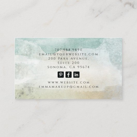 タロットメイクアップアーティスト水彩画 名刺 (裏面)