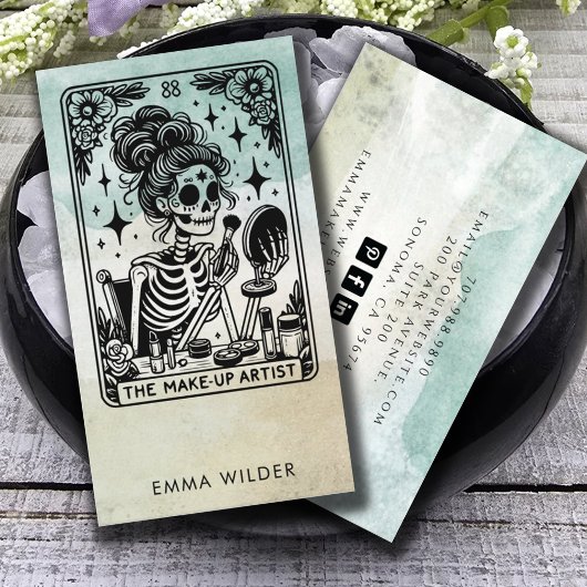 タロットメイクアップアーティスト水彩画 名刺