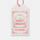 タロットモダンホリデーパーティーのクリスマス ギフトタグ (正面)