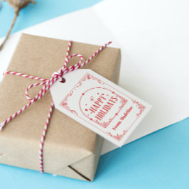 タロットモダンホリデーパーティーのクリスマス ギフトタグ