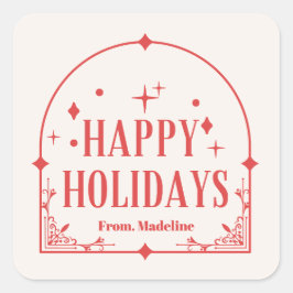 タロットモダンホリデーパーティーのクリスマス スクエアシール