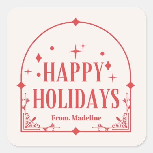 タロットモダンホリデーパーティーのクリスマス スクエアシール (正面)