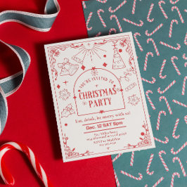 タロットモダンホリデーパーティーのクリスマス 招待状