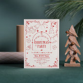 タロットモダンホリデーパーティーのクリスマス 招待状