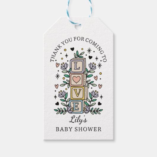 タロットラブ赤ちゃんシャワーありがとう ギフトタグ (正面)