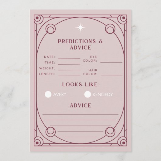 タロット予測とアドバイスカードピンク アドバイスカード (裏面)