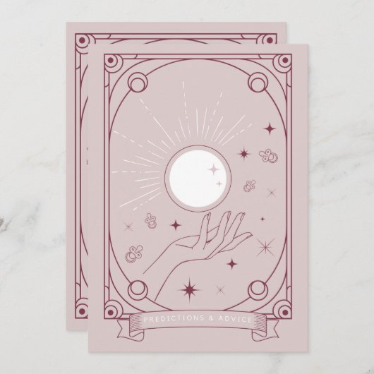 タロット予測とアドバイスカードピンク アドバイスカード (正面/裏面)