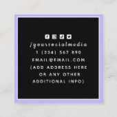 タロット占い 紫と黒の神秘主義者による占い スクエア名刺 (裏面)