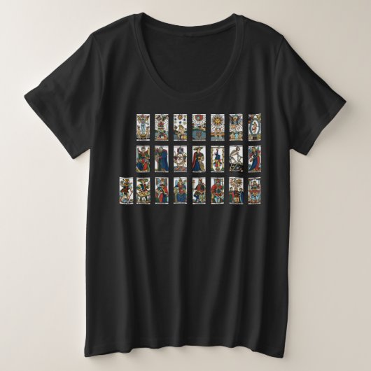 タロット大アルカナ プラスサイズTシャツ (デザイン正面)