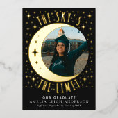 タロット機知に富んだ卒業写真アナウンスメントカード 箔招待状 (正面)