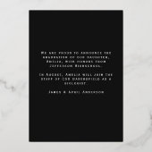 タロット機知に富んだ卒業写真アナウンスメントカード 箔招待状 (裏面)