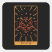 タロット死を恐れる女性用カードシャツタロット スクエアシール (正面)