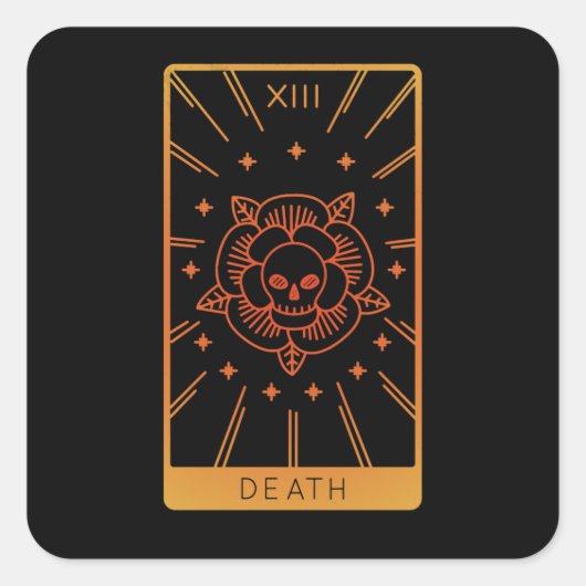 タロット死を恐れる女性用カードシャツタロット スクエアシール (正面)