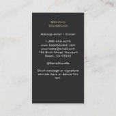 タロット水バラ女神モダンブエレガントラック金ゴールド 名刺 (裏面)