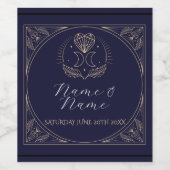 タロット結婚のボトルラベルハートCrystal Moon ワインラベル (シングルラベル)