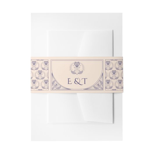 タロット結婚の神秘的なハート刃物バンドフラワー 招待状ベリーバンド (正面例)