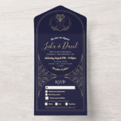 タロット結婚ズ&RSVP月結晶ハート招待状 オールインワン招待状 (内側)