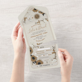 タロット結婚ズ&RSVP Sun Moon Aligned招待状 オールインワン招待状