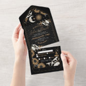 タロット結婚ズ&RSVP Sun Moon Aligned招待状 オールインワン招待状 (貼ってはがせる)