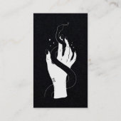 タロット読の白と黒の手と蛇 名刺 (裏面)