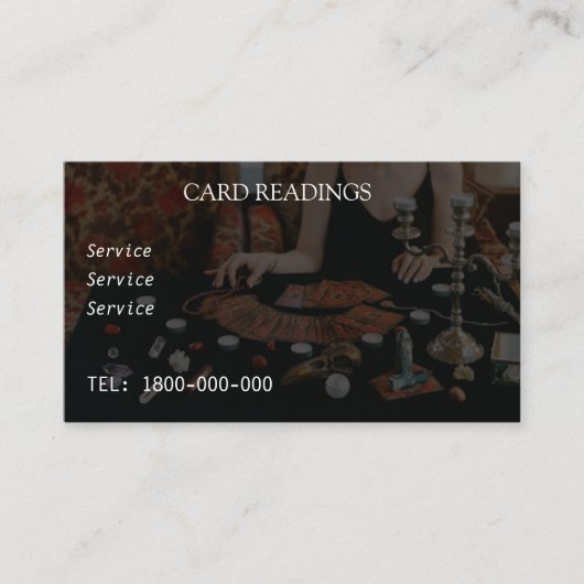 タロット読の編集可能カード 名刺 (正面)