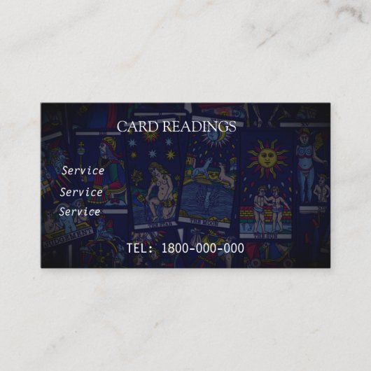 タロット読の編集可能カード 名刺 (正面)