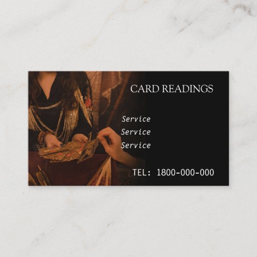 タロット読の編集可能カード 名刺 (正面)