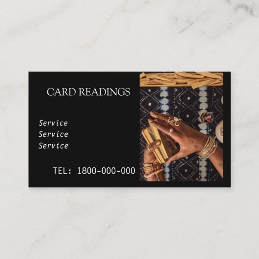 タロット読の編集可能カード 名刺 (正面)