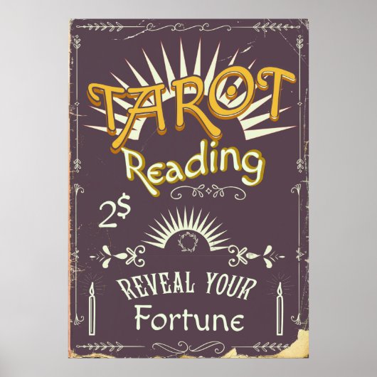 タロット読み取りヴィンテージプリント ポスター (正面)
