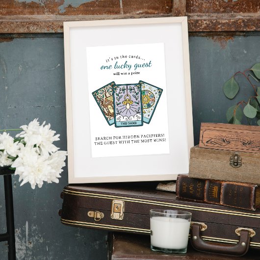 タロット赤ちゃんシャワーおしゃぶりゲームサインを見つける ポスター