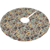 タロット車クリスマスツリースカート – ヴィンテージパターン ブラッシュドポリエステルツリースカート (アングル)