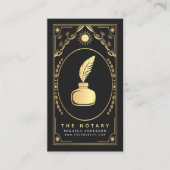 タロット金ゴールドとブラックヴィンテージ公証人 名刺 (正面)