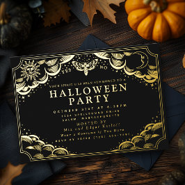 タロット霊のボード ハロウィンパーティー箔押し招待状 箔招待状