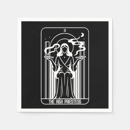 タロット高い巫女女性雑草喫煙誕生日 スタンダードカクテルナプキン (正面)