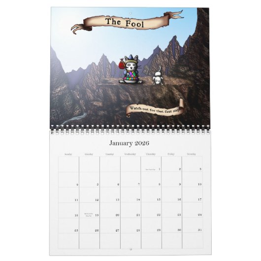 タロット2011のカレンダーのバニー カレンダー (1月 2026)