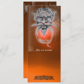 タロット/アンティークグロテスクファンタジーオレンジジェムストーン 招待状 (正面/裏面)