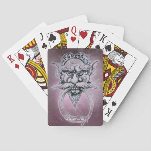 タロット/アンティークファンタジーグロテスクなマスクブラックパープル トランプ (裏面)
