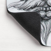 タロット・アンティークファンタジーグロテスク型マスク白黒 マウスパッド (コーナー)