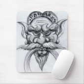 タロット・アンティークファンタジーグロテスク型マスク白黒 マウスパッド (マウス)
