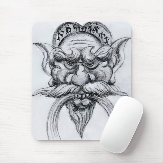 タロット・アンティークファンタジーグロテスク型マスク白黒 マウスパッド (マウス)